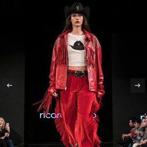 RICARDO SECO NYFW CENSUS FW21 / OVERSIZED RED SHEEP LEATHER JACKET